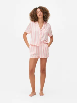 Pijama camisa/calções cetim