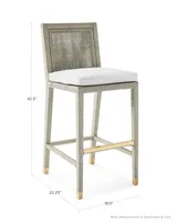 Balboa Rattan Bar Stool - Mist