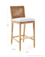 Balboa Rattan Bar Stool - Natural