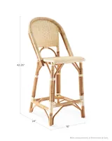 Sunwashed Riviera Rattan Counter Stool