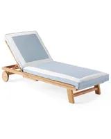 Crosby Teak Chaise - Sunbrella® Border Frame