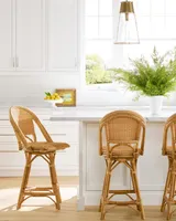 Sunwashed Riviera Rattan Swivel Counter Stool