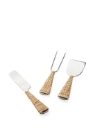 Tulum Rattan Cheese Knife Set