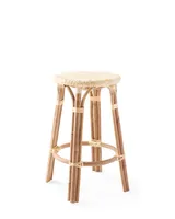 Sunwashed Riviera Rattan Backless Counter Stool