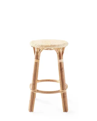 Sunwashed Riviera Rattan Backless Counter Stool