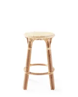 Sunwashed Riviera Rattan Backless Counter Stool