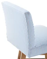 Ross Swivel Counter Stool - Perennials French Blue Pinstripe