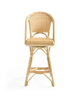 Sunwashed Riviera Rattan Swivel Counter Stool