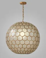 Capiz Honeycomb Pendant