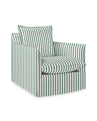 Sundial Outdoor Swivel Chair - Sunbrella® Botanical Green Lido Stripe