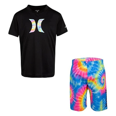 Boys' [2-4T] Tie-Dye Rashguard + Swim Trunk Two-Piece Set