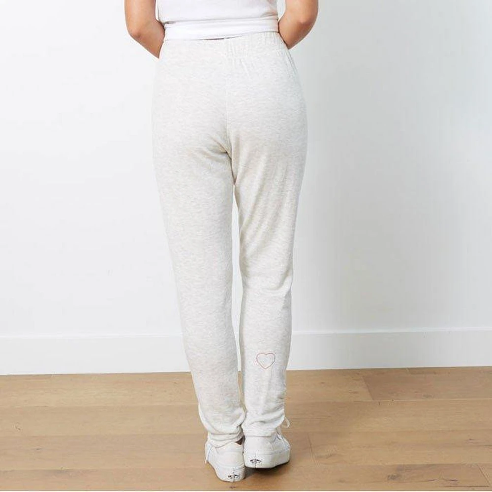 Women's Heart Outline Beauty Ruched Sweatpant