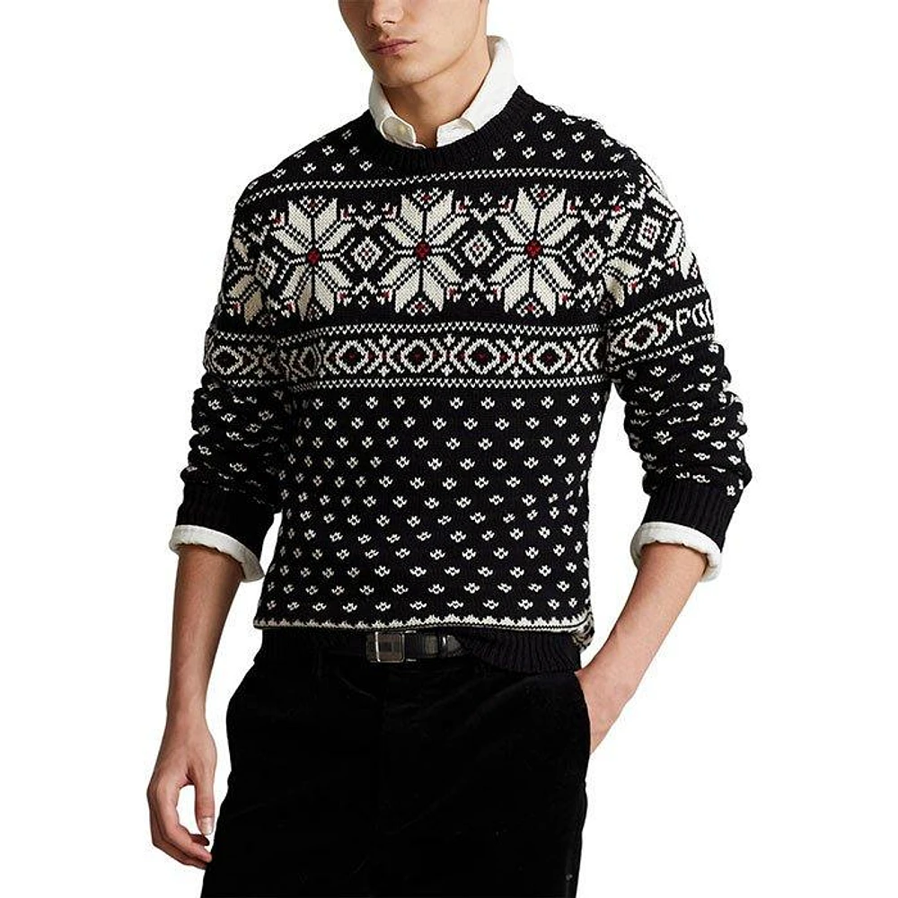 Men's Snowflake Cotton-Cashmere Sweater