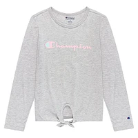 Junior Girls' [7-16] Classic Script Tie Front Long Sleeve T-Shirt