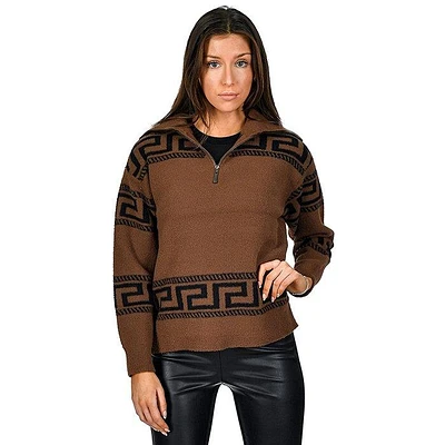 Women's Geo Quarter-Zip Sweater