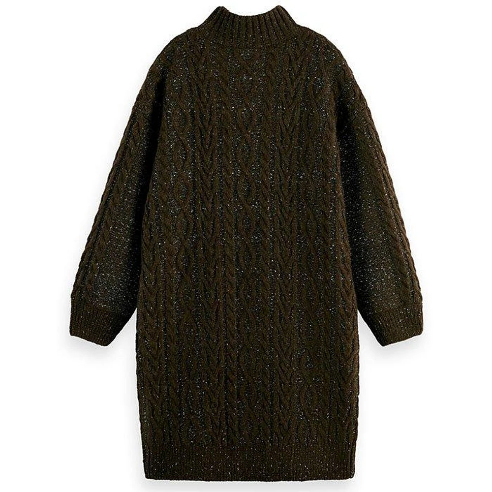 Women's Cable Knit Sweater Mini Dress