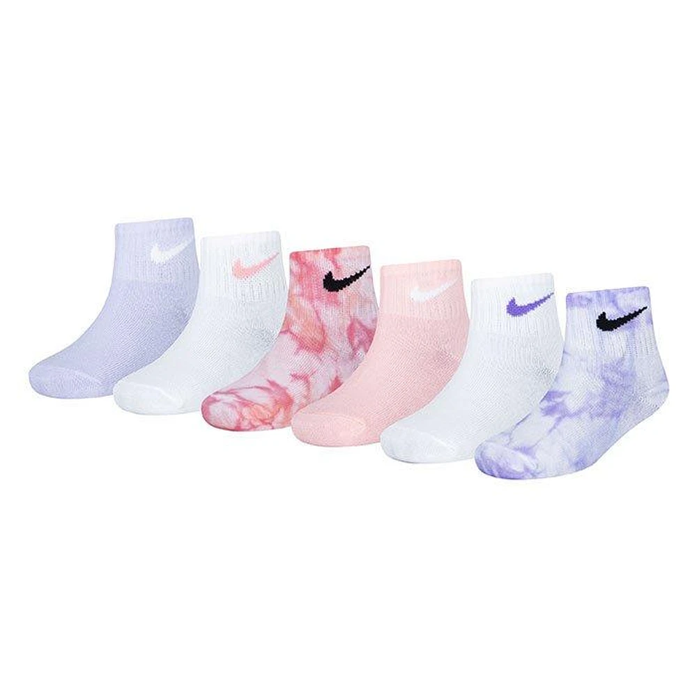 Kids' Tie-Dye Lightweight Quarter Sock (6 Pack