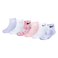 Kids' Tie-Dye Lightweight Quarter Sock (6 Pack