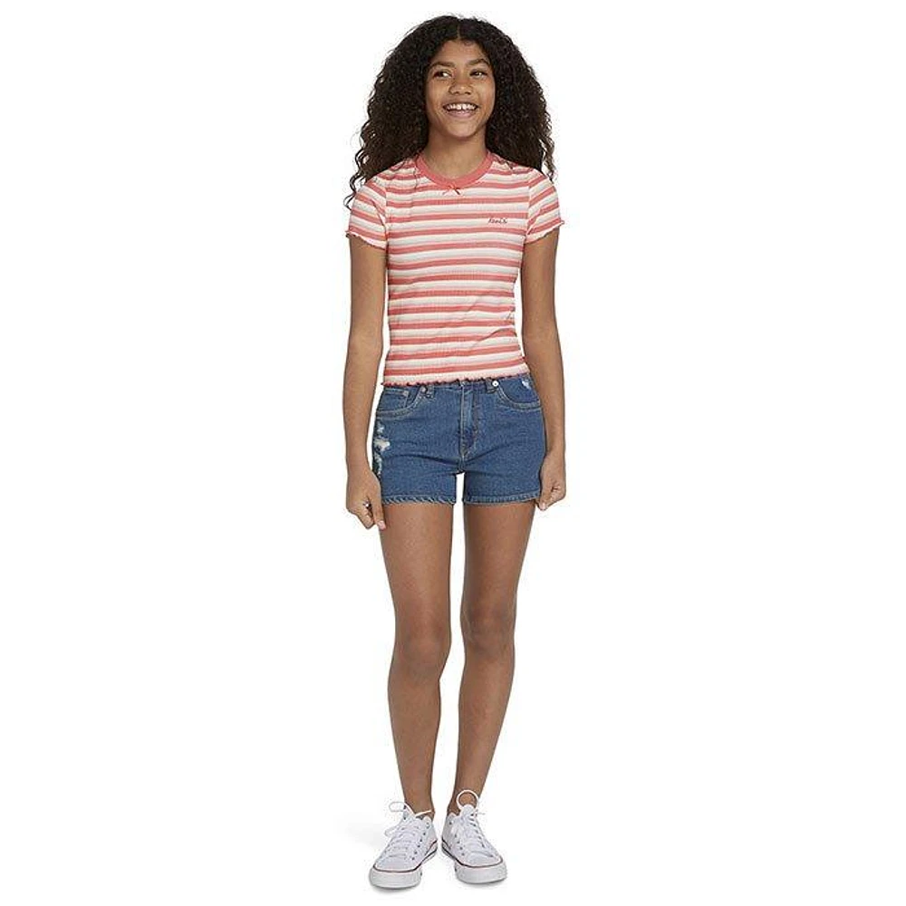 Junior Girls' [7-16] Striped Meet & Greet T-Shirt