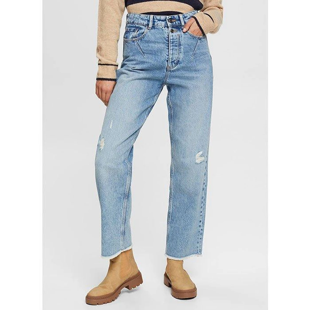 Women's High Rise Distressed Dad Fit Jean