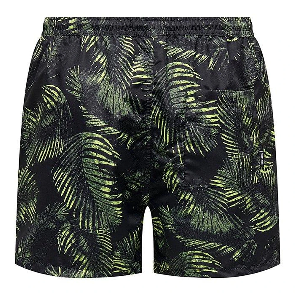 Men's Palm Leaf Print Swim Trunk