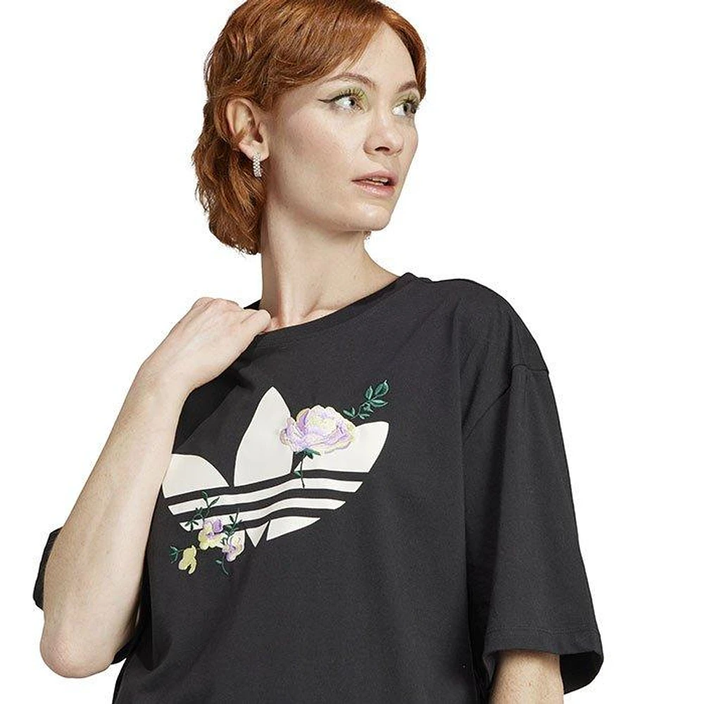 Women's Embroidered Trefoil Logo T-Shirt