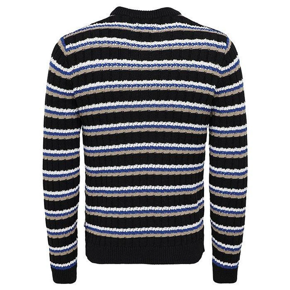 Men's Crochet Stripe Sweater