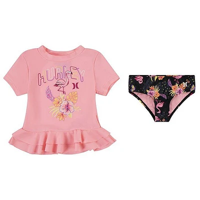 Girls' [2-4T] Floral Rashguard Two-Piece Set