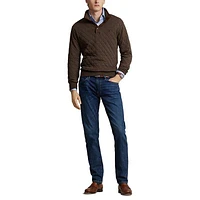 Men's Quilted Double-Knit Jersey Pullover Sweatshirt
