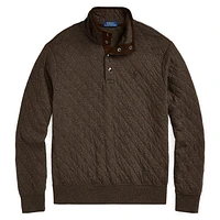 Men's Quilted Double-Knit Jersey Pullover Sweatshirt
