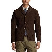 Men's Wool-Blend Shawl Collar Cardigan