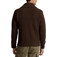 Men's Wool-Blend Shawl Collar Cardigan