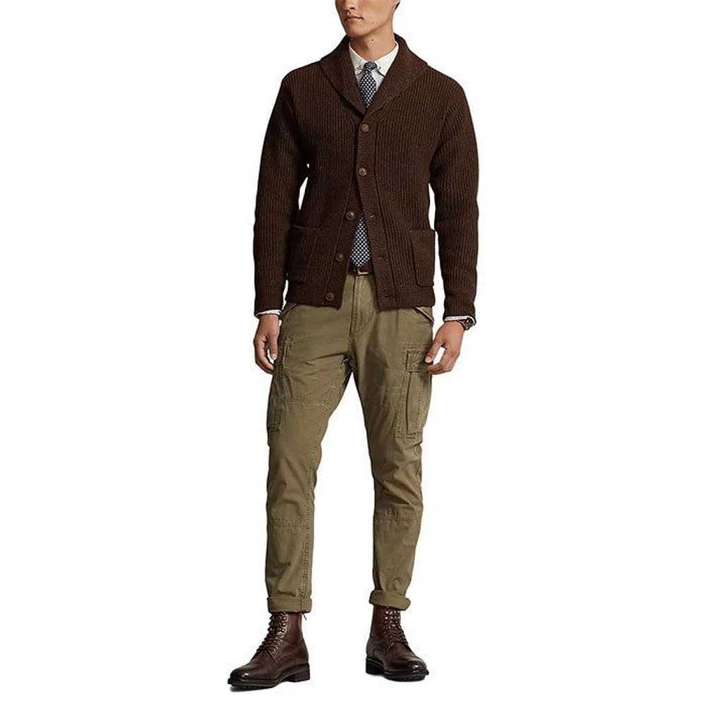 Men's Wool-Blend Shawl Collar Cardigan