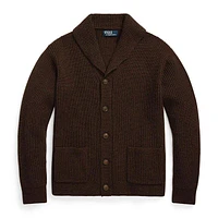 Men's Wool-Blend Shawl Collar Cardigan
