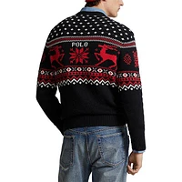 Men's Reindeer Cotton-Cashmere Sweater