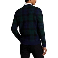 Men's Plaid Washable Wool Sweater