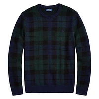 Men's Plaid Washable Wool Sweater