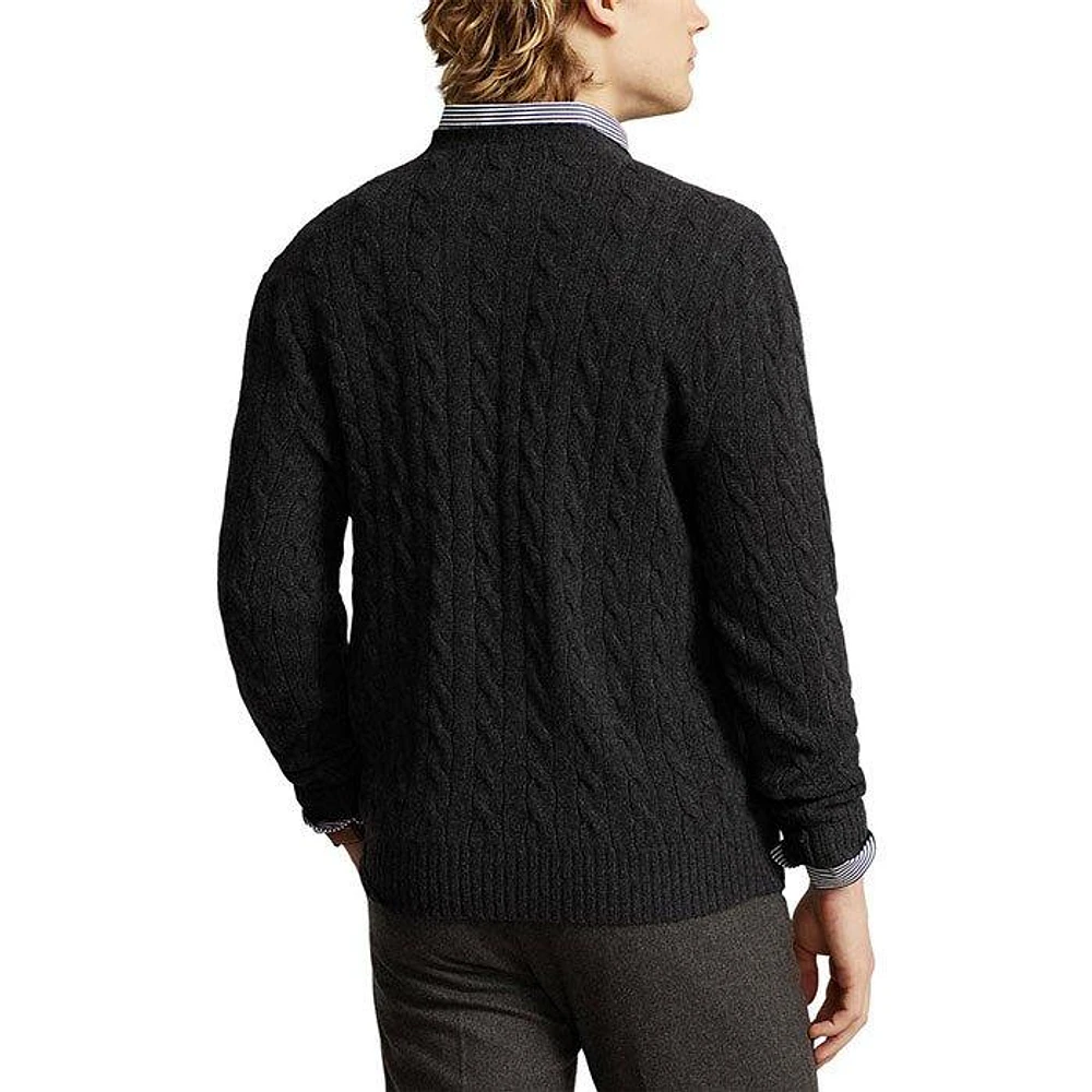 Men's Cable Knit Wool Cashmere Sweater