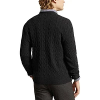 Men's Cable Knit Wool Cashmere Sweater