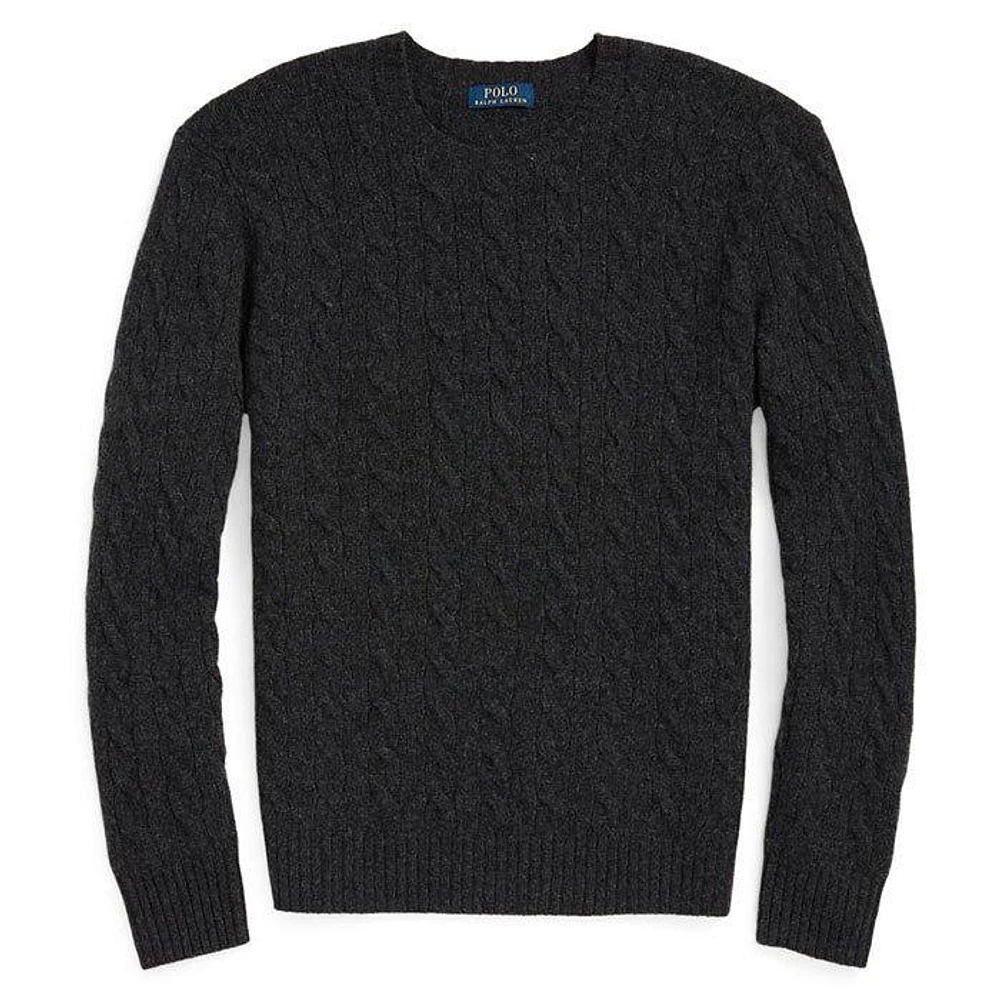 Men's Cable Knit Wool Cashmere Sweater