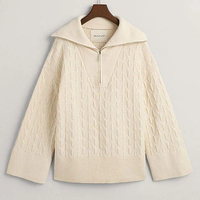 Women's Herringbone Half-Zip Sweater
