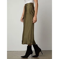 Women's Aubree Satin Midi Skirt