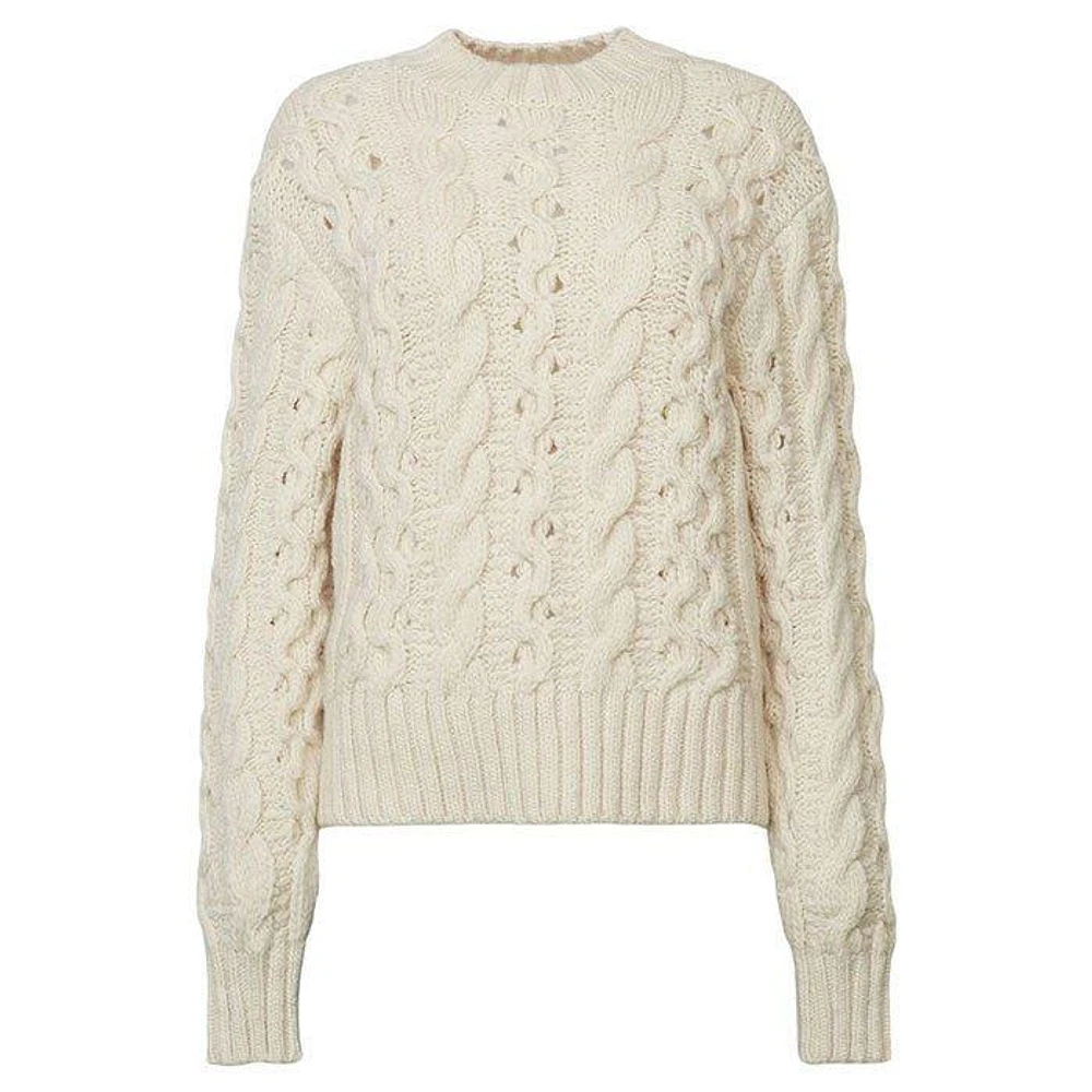 Women's Cable Knit Wool-Blend Sweater