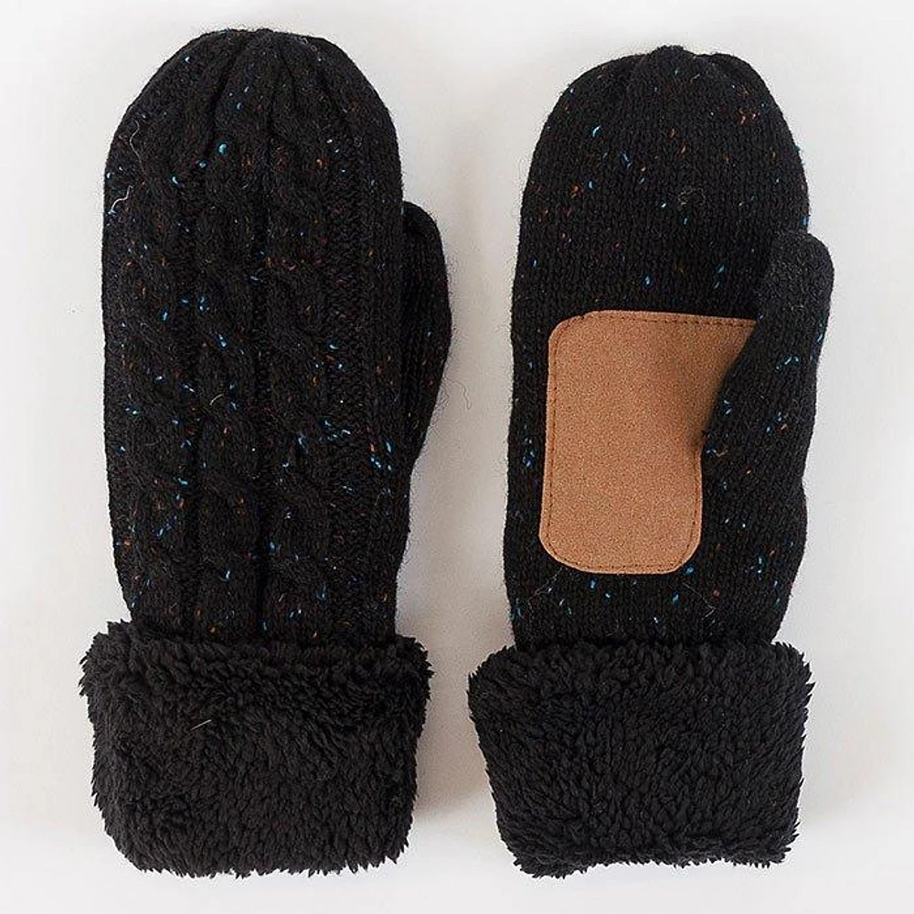 Women's Cable Patch Sherpa-Lined Mitten