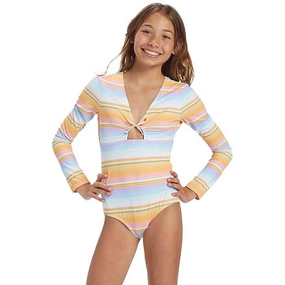 Junior Girls' [7-14] Blissed Out Long Sleeve One-Piece Swimsuit