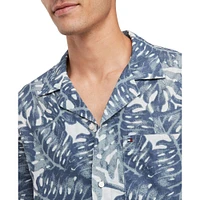 Men's Tropical Print Linen Shirt