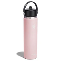 Wide Mouth Insulated Bottle with Flex Straw Cap (24 oz