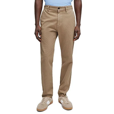 Men's Tapered-fit Honeycomb-structured Stretch Cotton Chino Pant