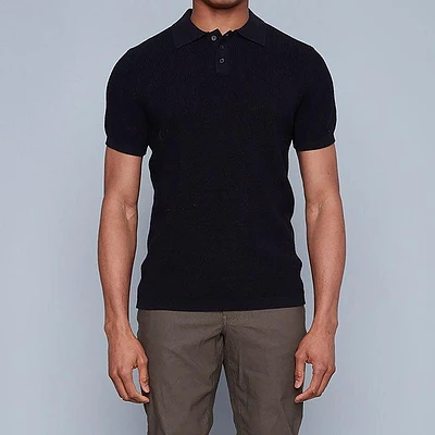 Men's Slub Knit Short Sleeve Polo