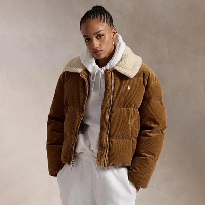 Women's Quilted Corduroy Down Jacket